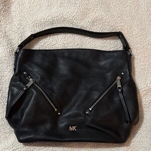 Michael Kors Black Pebbled Leather Shoulder Bag